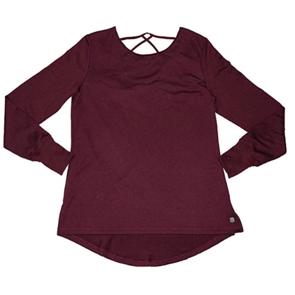 Ideology Womens Strappy Back Wide Neck Sweatshirt
